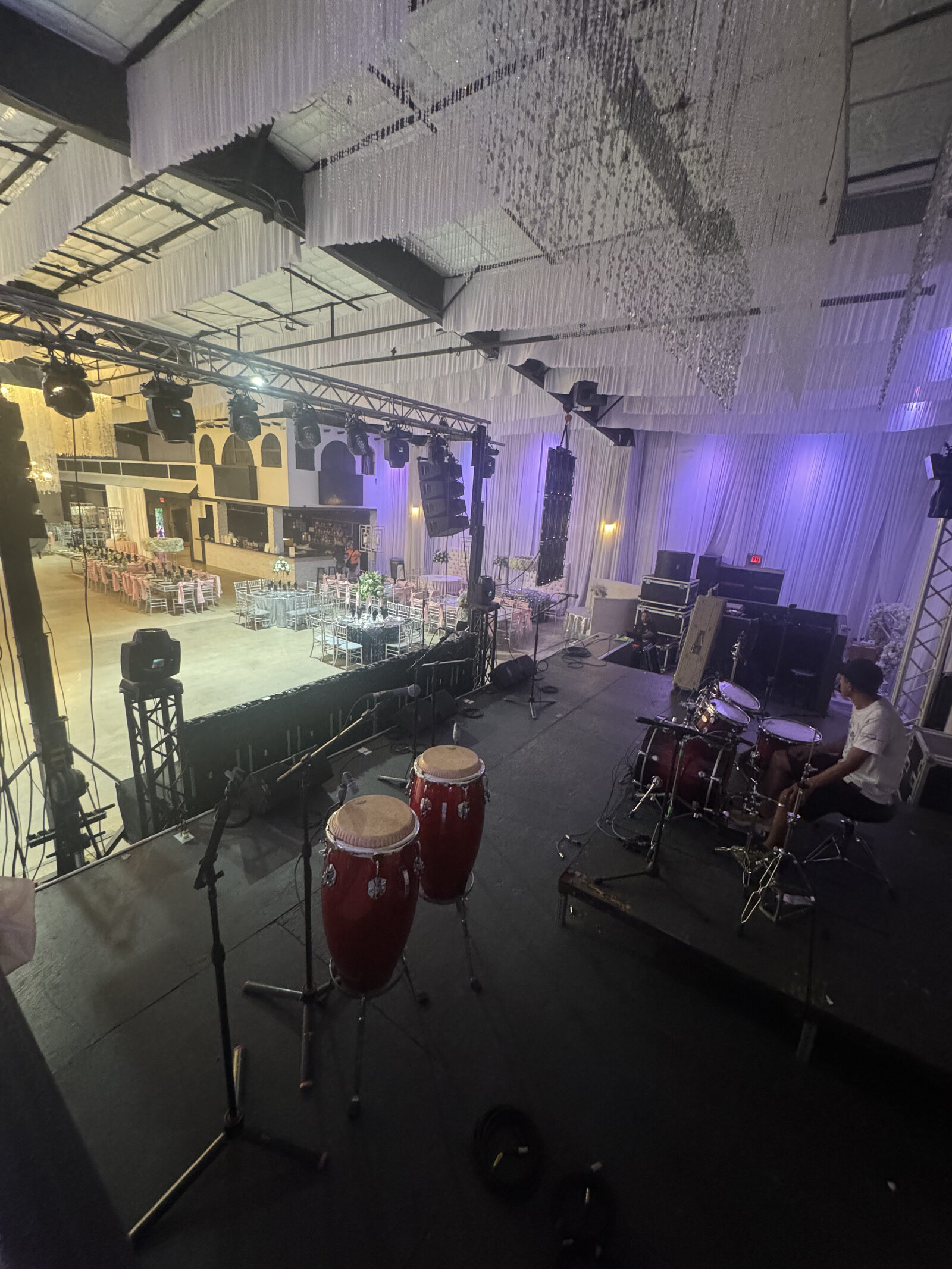 LED walls and dance floor production in Houston formal event hall